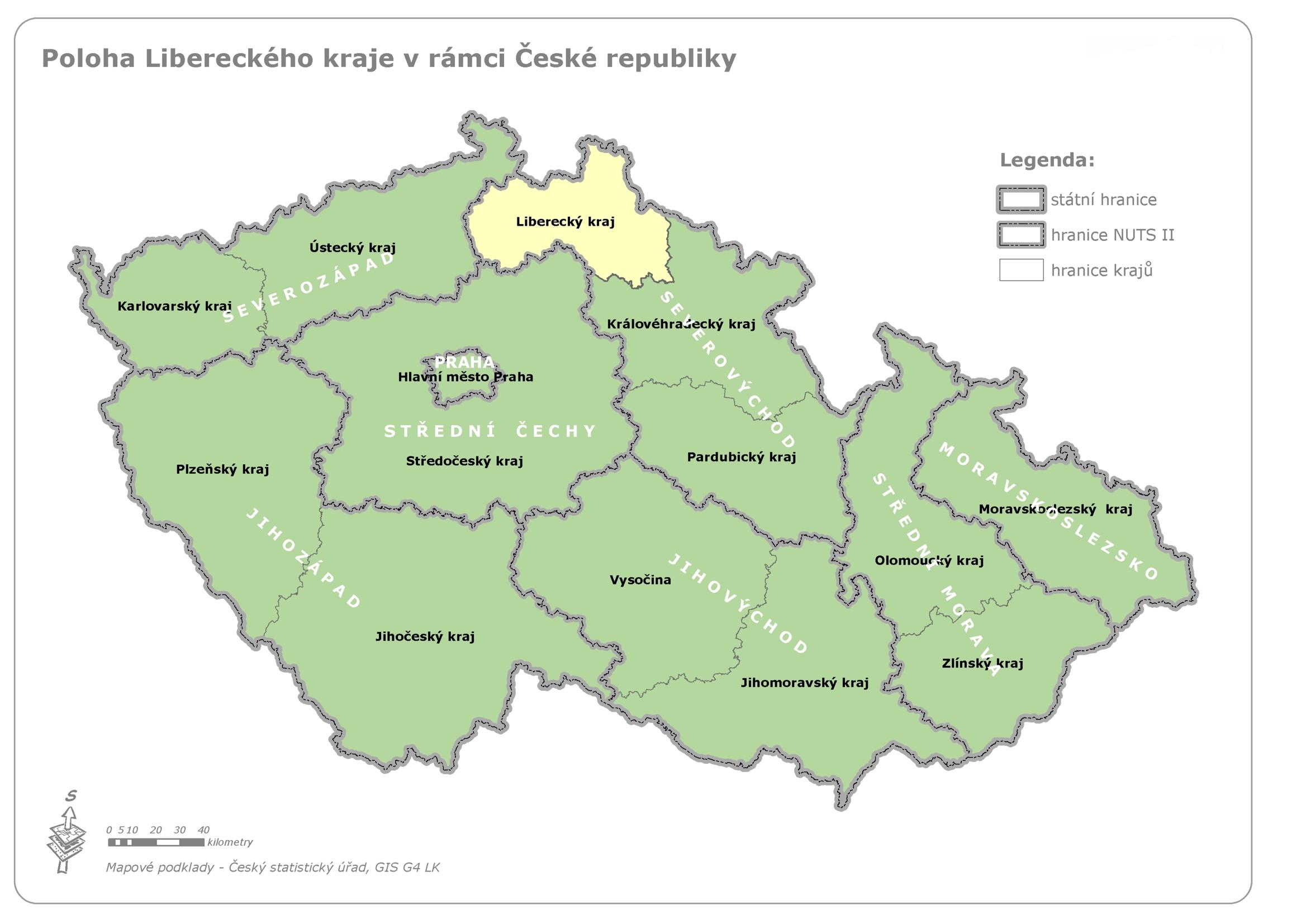 Poloha Libereckého kraje