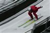 Skokan na lyžích během tréninku